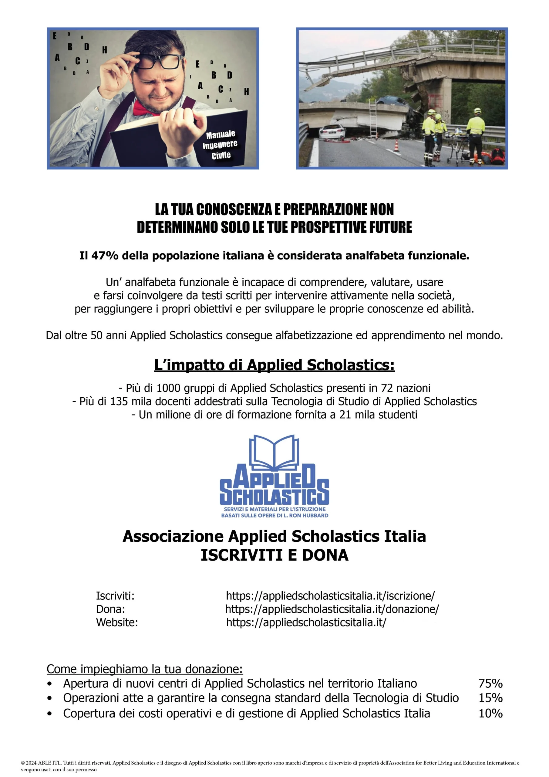 Applied Scholastics Italia pubblicita progresso